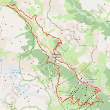 Itinéraire Grand tour Serre Chevalier et chemin du roy, distance, dénivelé, altitude, carte, profil, trace GPS