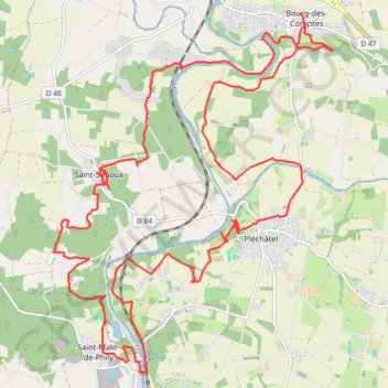 Itinéraire Bourg des Comptes - Saint Malo de Phily, distance, dénivelé, altitude, carte, profil, trace GPS