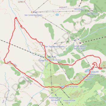 Itinéraire Autriche randonnée au dessus de Finkenberg, distance, dénivelé, altitude, carte, profil, trace GPS