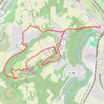 Itinéraire Le puy de Corent, distance, dénivelé, altitude, carte, profil, trace GPS