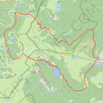Itinéraire Tour des 2 Honneck, distance, dénivelé, altitude, carte, profil, trace GPS