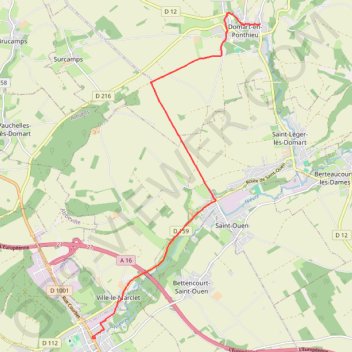 Itinéraire De Flixecourt à Domart-en-Ponthieu, distance, dénivelé, altitude, carte, profil, trace GPS