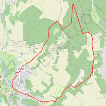 Itinéraire Nesles-la-vallée, distance, dénivelé, altitude, carte, profil, trace GPS