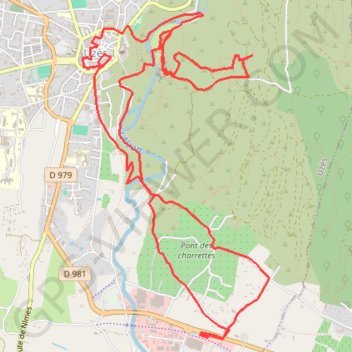 Itinéraire Uzès, distance, dénivelé, altitude, carte, profil, trace GPS