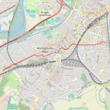 Itinéraire Metz-Sablon - Moulins-Saint-Pierre, distance, dénivelé, altitude, carte, profil, trace GPS