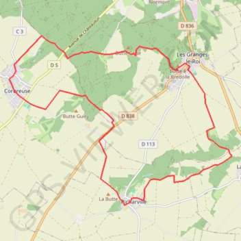 Itinéraire Corbreuse - Abbaye Oye, distance, dénivelé, altitude, carte, profil, trace GPS