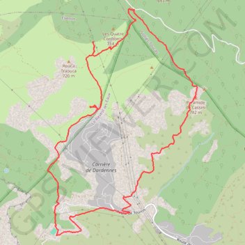 Itinéraire Col des Morts - Impluvium d'Orves - Pyramide de Cassini - Le Revest-les-Eaux, distance, dénivelé, altitude, carte, profil, trace GPS