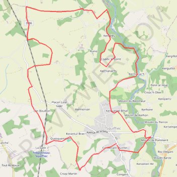Itinéraire Randonnée autour de Squiffiec, distance, dénivelé, altitude, carte, profil, trace GPS