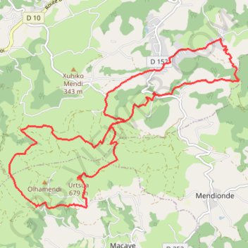 Itinéraire LAPURDI Hasparren ; Ursuia 2008, distance, dénivelé, altitude, carte, profil, trace GPS