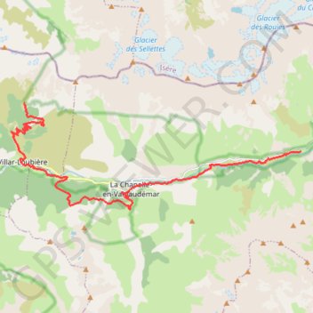Itinéraire Refuge du Clot Xavier Blanc au refuge des Souffles (Tour de l'Oisans), distance, dénivelé, altitude, carte, profil, trace GPS