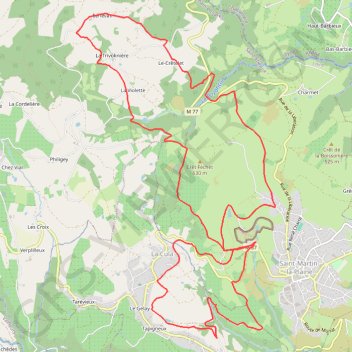 Itinéraire Saint-Martin la Plaine, distance, dénivelé, altitude, carte, profil, trace GPS