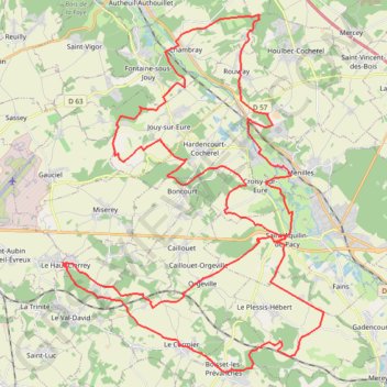 Itinéraire Randonnée de Cierrey, distance, dénivelé, altitude, carte, profil, trace GPS