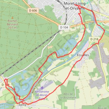 Itinéraire Vallée du Loing, distance, dénivelé, altitude, carte, profil, trace GPS