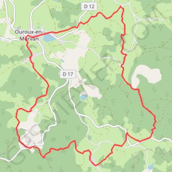 Itinéraire Les Moulins - Ouroux-en-Morvan, distance, dénivelé, altitude, carte, profil, trace GPS