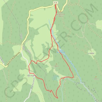 Itinéraire Col de Richemond - Sur Chalamont - Les Orgères, distance, dénivelé, altitude, carte, profil, trace GPS