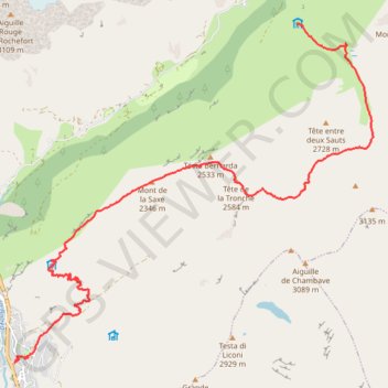 Itinéraire Courmayeur - Refuge Walter Bonatti (Tour du Mont Blanc), distance, dénivelé, altitude, carte, profil, trace GPS