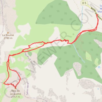 Itinéraire Tete de la jacquette N, distance, dénivelé, altitude, carte, profil, trace GPS