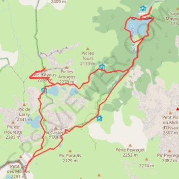 Itinéraire Lacs d'Ayous, distance, dénivelé, altitude, carte, profil, trace GPS