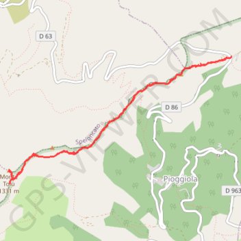 Itinéraire Monte Tolu Corse, distance, dénivelé, altitude, carte, profil, trace GPS