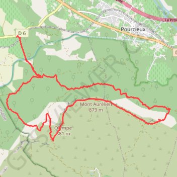Itinéraire Le Mont Aurélien, distance, dénivelé, altitude, carte, profil, trace GPS