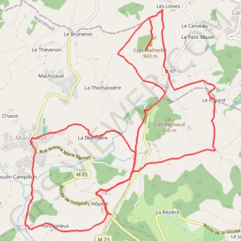 Itinéraire L'Hopital, distance, dénivelé, altitude, carte, profil, trace GPS