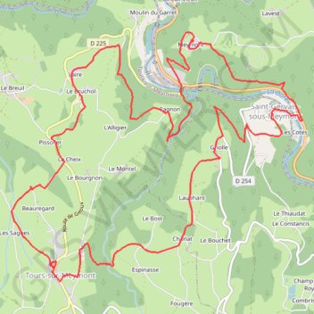 Itinéraire Saint-Gervais-sous-Meymont, distance, dénivelé, altitude, carte, profil, trace GPS