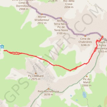 Itinéraire Punta Merciantaira (Grand Glaiza), distance, dénivelé, altitude, carte, profil, trace GPS