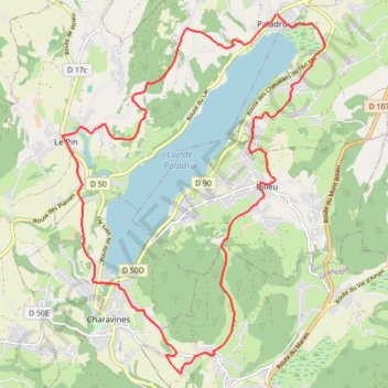 Itinéraire Pays Voironnais - Tour du Lac de Paladru, distance, dénivelé, altitude, carte, profil, trace GPS