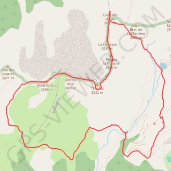 Itinéraire Mont Giraud et Cime des Lauses (Rimplas), distance, dénivelé, altitude, carte, profil, trace GPS