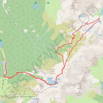 Itinéraire Chamrousse lac Robert et lac Bernard, distance, dénivelé, altitude, carte, profil, trace GPS