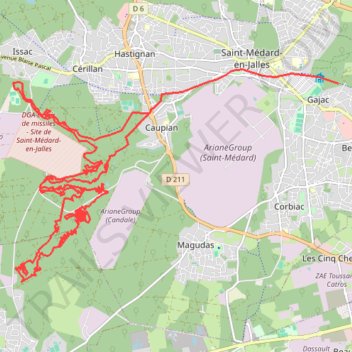 Itinéraire Saint-Médard-en-Jalles - Secteur Sud : la totale - 48489 - UtagawaVTT.com, distance, dénivelé, altitude, carte, profil, trace GPS