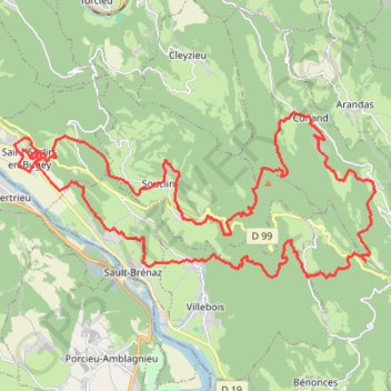 Itinéraire Saint-Sorlin-en-Bugey Course à pied 42,31 km - 11 sept., distance, dénivelé, altitude, carte, profil, trace GPS