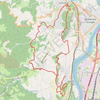 Itinéraire Circuit Château de Crussol - Tour de Soyons, distance, dénivelé, altitude, carte, profil, trace GPS