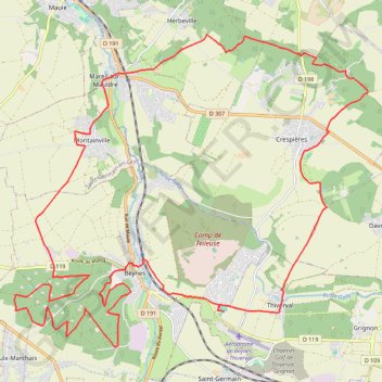 Itinéraire Rando Beynes, distance, dénivelé, altitude, carte, profil, trace GPS
