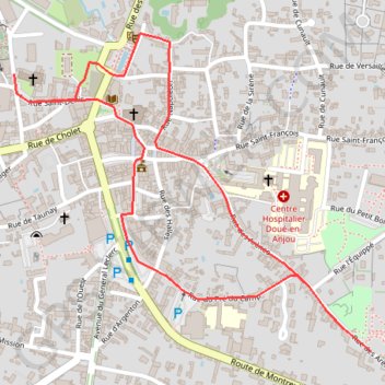 Itinéraire Circuit découverte de Doué-la-Fontaine, distance, dénivelé, altitude, carte, profil, trace GPS