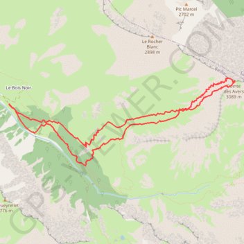 Itinéraire La pointe des Avers, distance, dénivelé, altitude, carte, profil, trace GPS