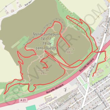 Itinéraire TraceGPS Issued Terril Loos-en-Gohelle, distance, dénivelé, altitude, carte, profil, trace GPS