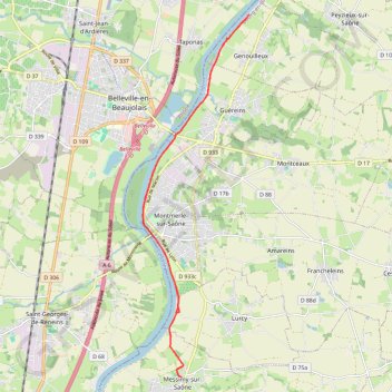 Itinéraire Messimy Genouilleux par Chemin de Halage, distance, dénivelé, altitude, carte, profil, trace GPS