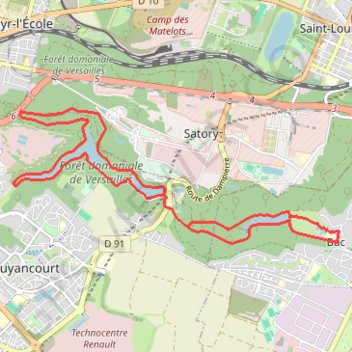 Itinéraire Autour des étangs de la Geneste et de la Minière, distance, dénivelé, altitude, carte, profil, trace GPS