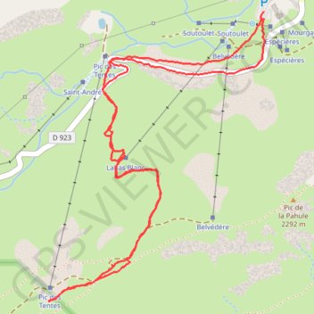 Itinéraire Pic des Tentes, distance, dénivelé, altitude, carte, profil, trace GPS