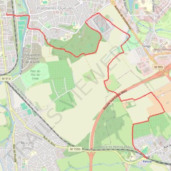 Itinéraire De Peltre à Metz-Sablon, distance, dénivelé, altitude, carte, profil, trace GPS