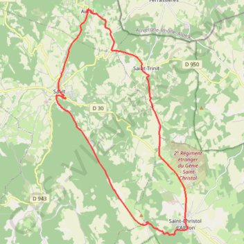 Itinéraire Le Plateau d'Albion - Sault, distance, dénivelé, altitude, carte, profil, trace GPS