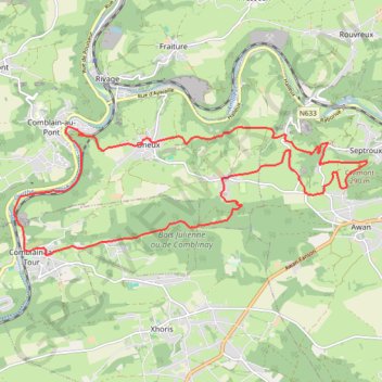 Itinéraire ONEUX - Province de Liège - Belgique, distance, dénivelé, altitude, carte, profil, trace GPS