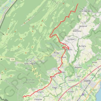 Itinéraire CRETES JURA SUISSE jour 2, distance, dénivelé, altitude, carte, profil, trace GPS