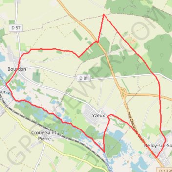 Itinéraire Entre terres Picardes et Somme, distance, dénivelé, altitude, carte, profil, trace GPS
