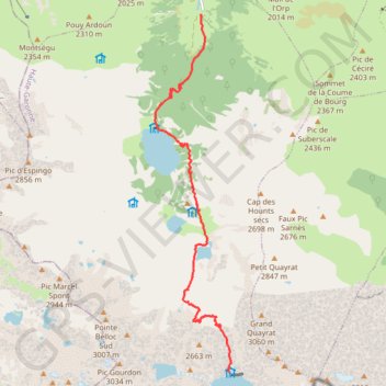 Itinéraire Refuges d'Oo, Espingo et Portillon, distance, dénivelé, altitude, carte, profil, trace GPS