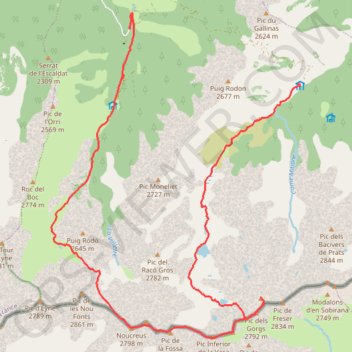 Itinéraire Caranca Pic de l'Enfer, distance, dénivelé, altitude, carte, profil, trace GPS