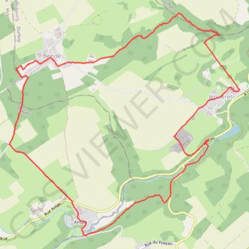 Itinéraire Jenneret - Province du Luxembourg - Belgique, distance, dénivelé, altitude, carte, profil, trace GPS