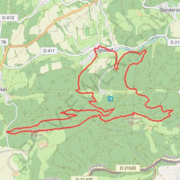 Itinéraire Le Glaserberg sommet du Sundgau, distance, dénivelé, altitude, carte, profil, trace GPS