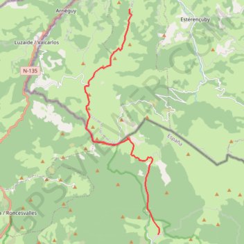 Itinéraire Tour Haute Vallee Nive Etape 3 Refuge Mendilatz Refuge d'Orisson, distance, dénivelé, altitude, carte, profil, trace GPS